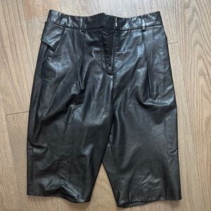Black Leather Men's Shorts